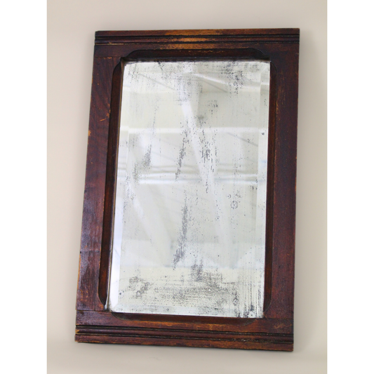 Antique Wood Framed Wall Mirror