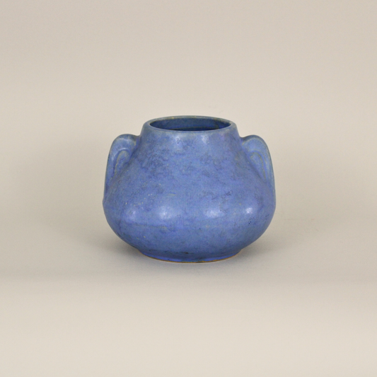 Vintage blue art pottery vase Brush McCoy
