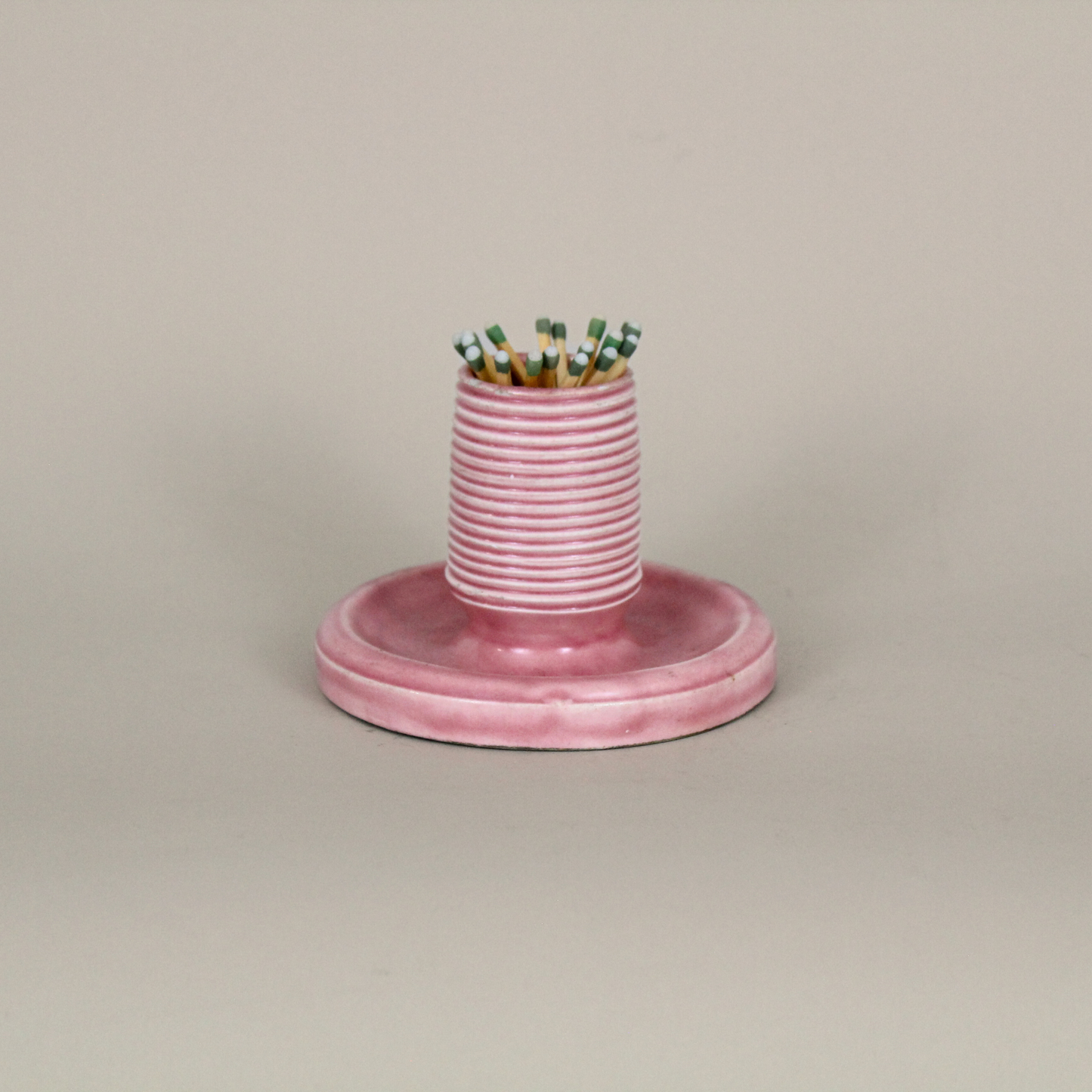 Vintage Pink Ceramic Match Striker