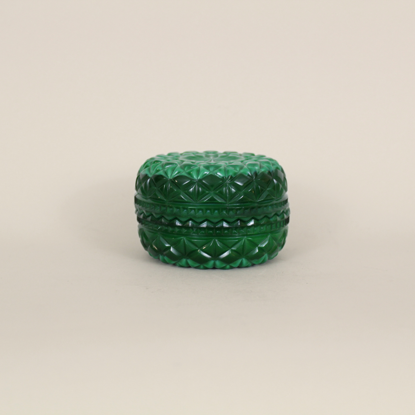 Vintage Bohemian Malachite Glass Vessel