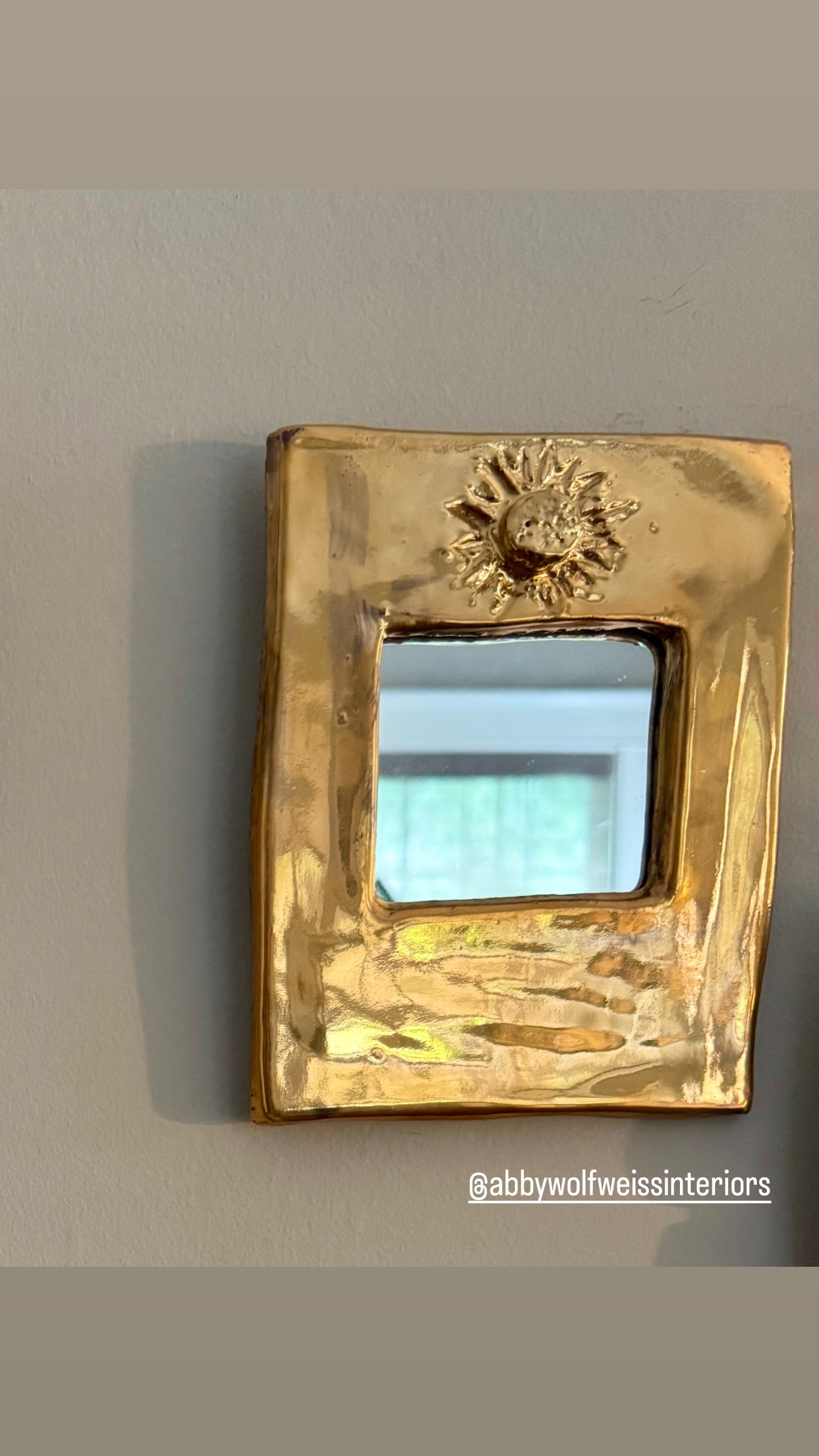 Hand made ceramic star mirror with gold luster glaze
