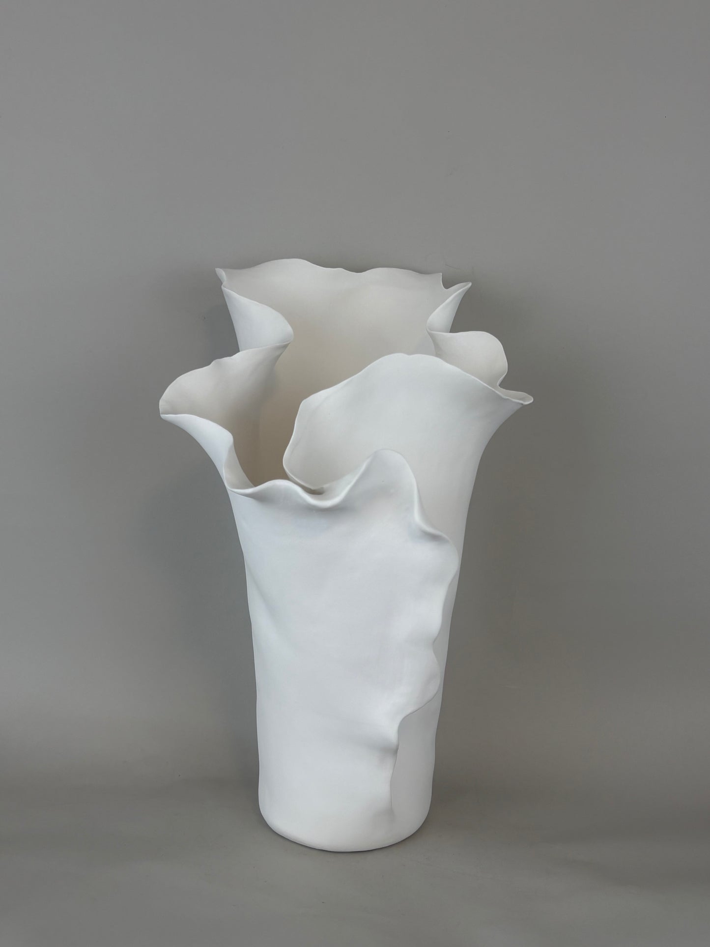 Handmade Ruffled Edge Ceramic Vase