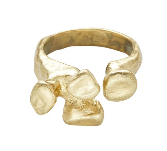 Brutalist bronze adjustable ring