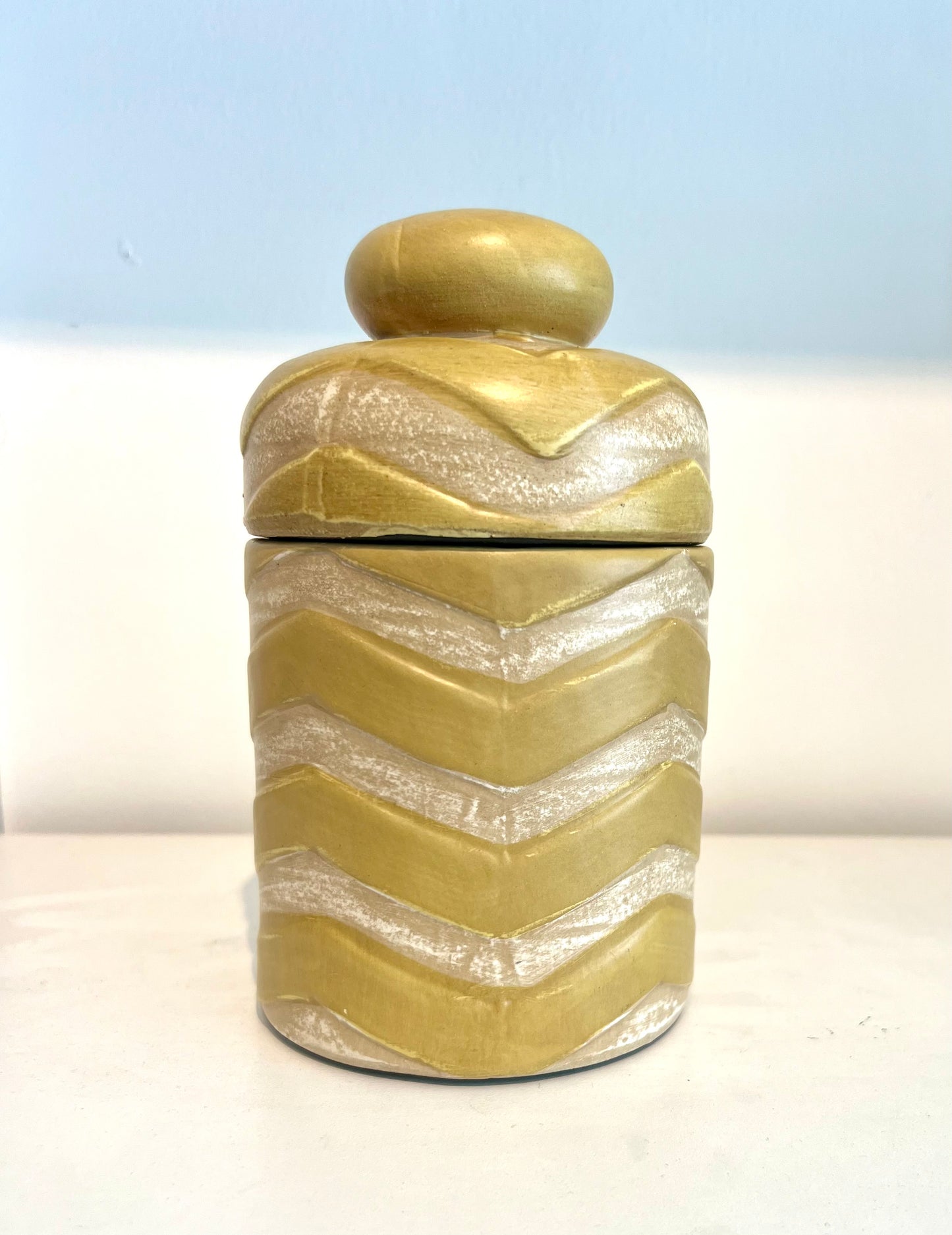 Vintage Italian ceramic canister with lid