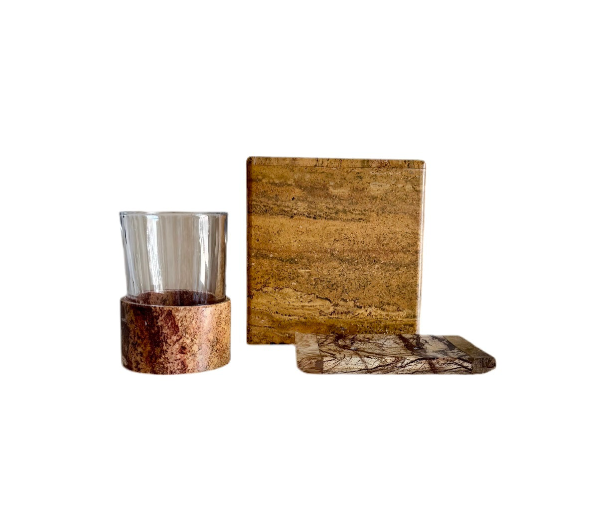 Vintage travertine bathroom set
