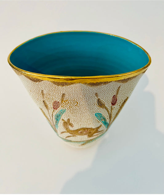 Vintage Italian vase with speckled glaze