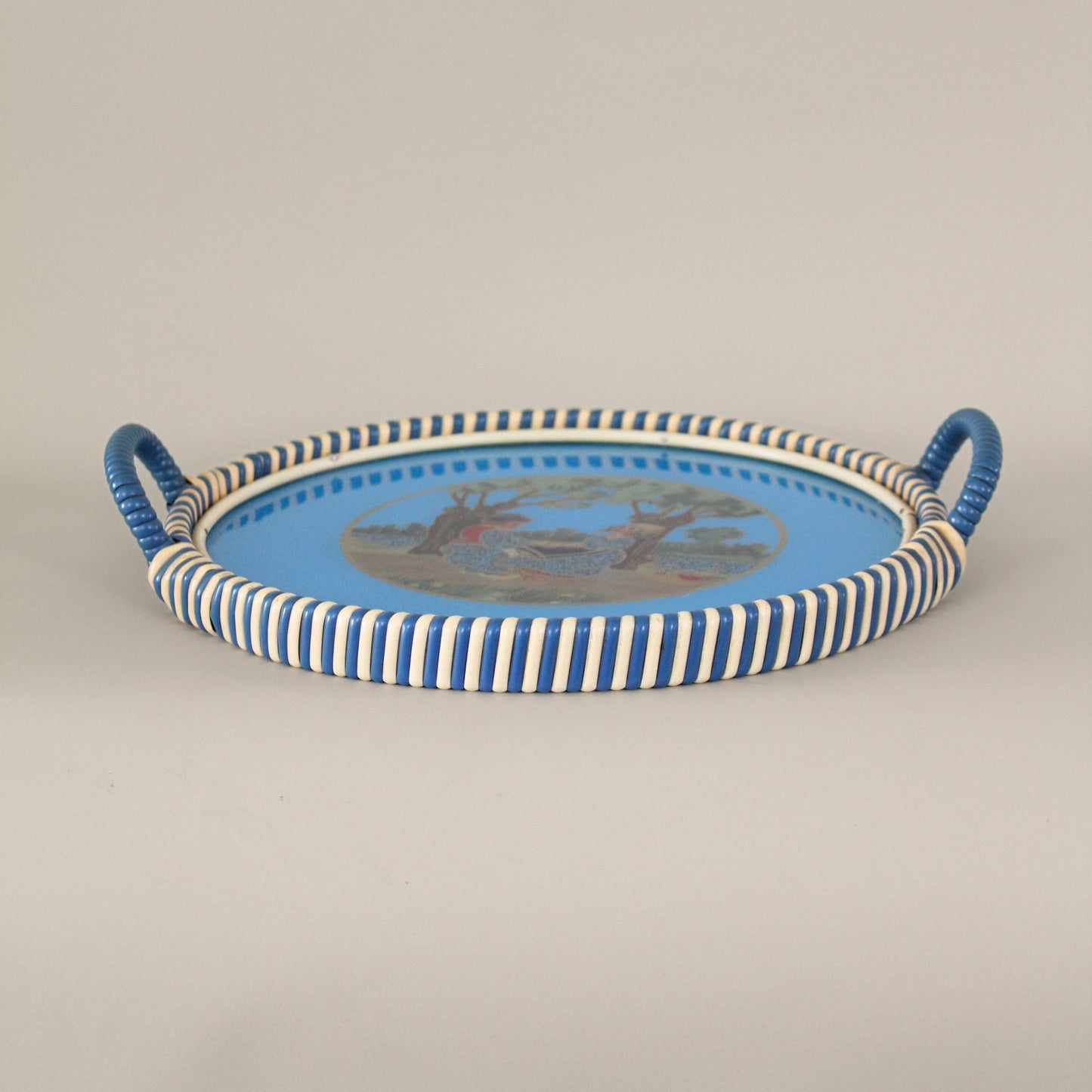 Mid Century Reverse Glass Painted Tray