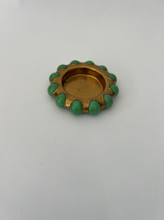 Green beaded jewel tray