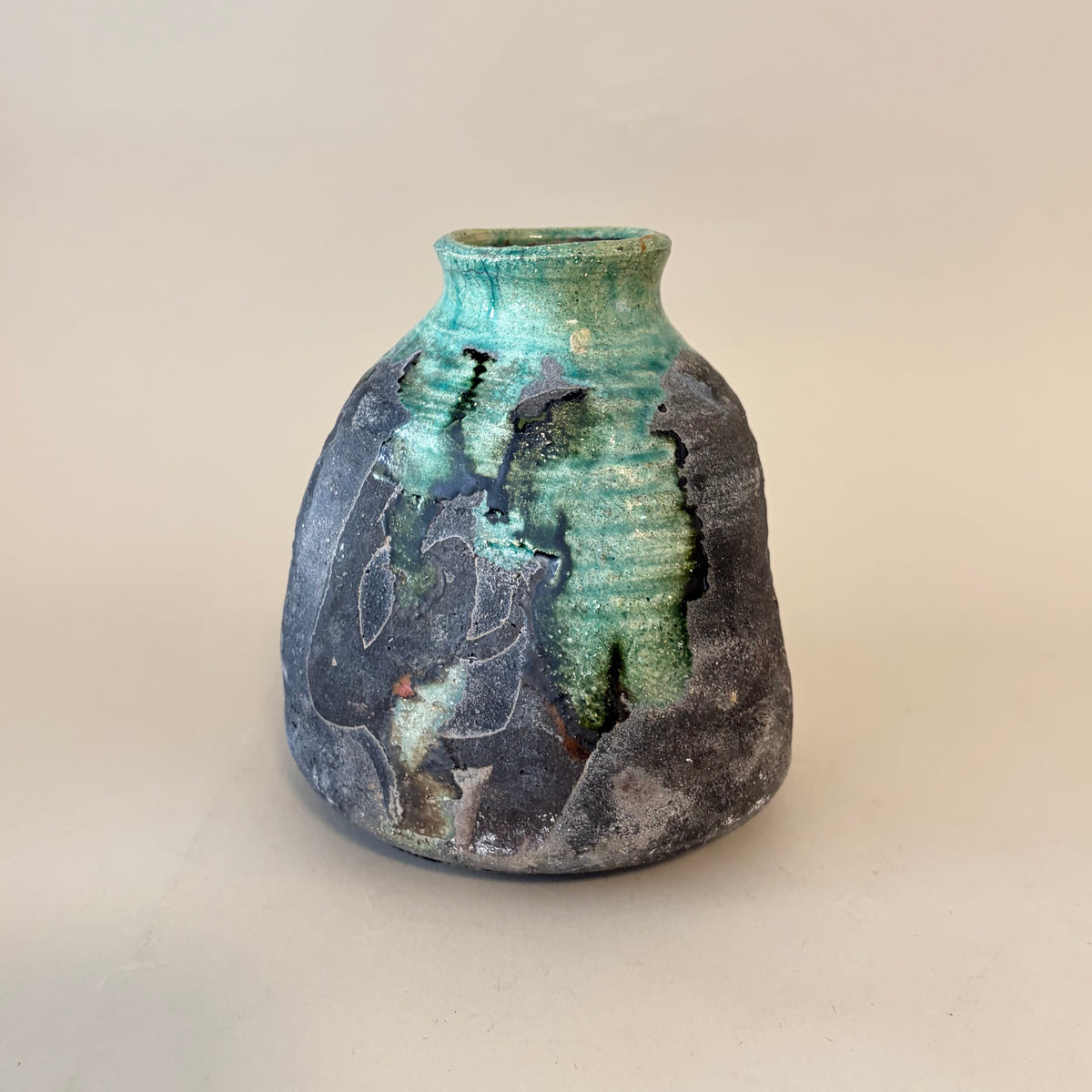 Vintage French Ceramic Pottery Vase