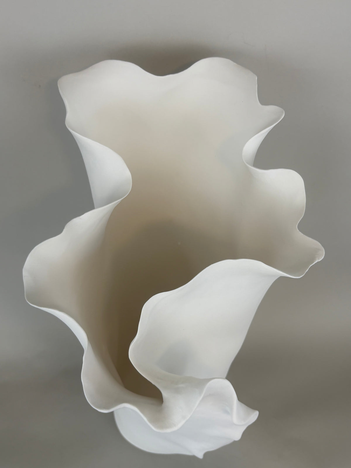 Handmade Ruffled Edge Ceramic Vase