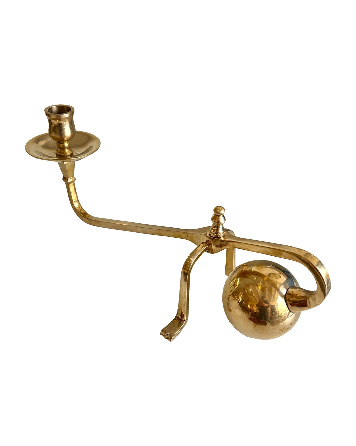 Vintage brass counter balance candle holder