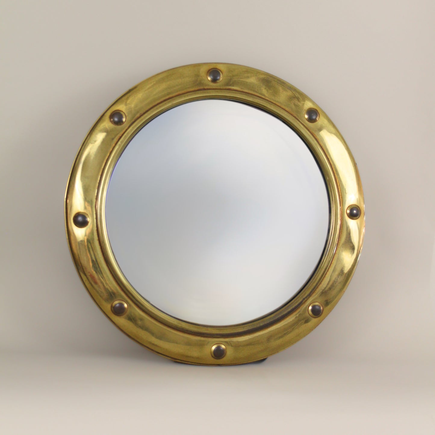 1950’s English Brass Nautical Porthole Convex Mirror