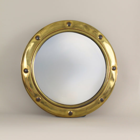 1950’s English Brass Nautical Porthole Convex Mirror