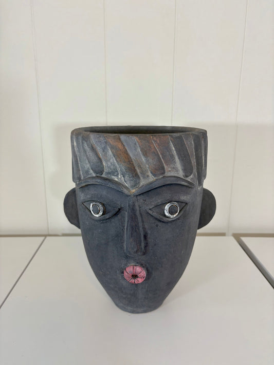 Rare Vintage Mexican Folk Art Head Planter