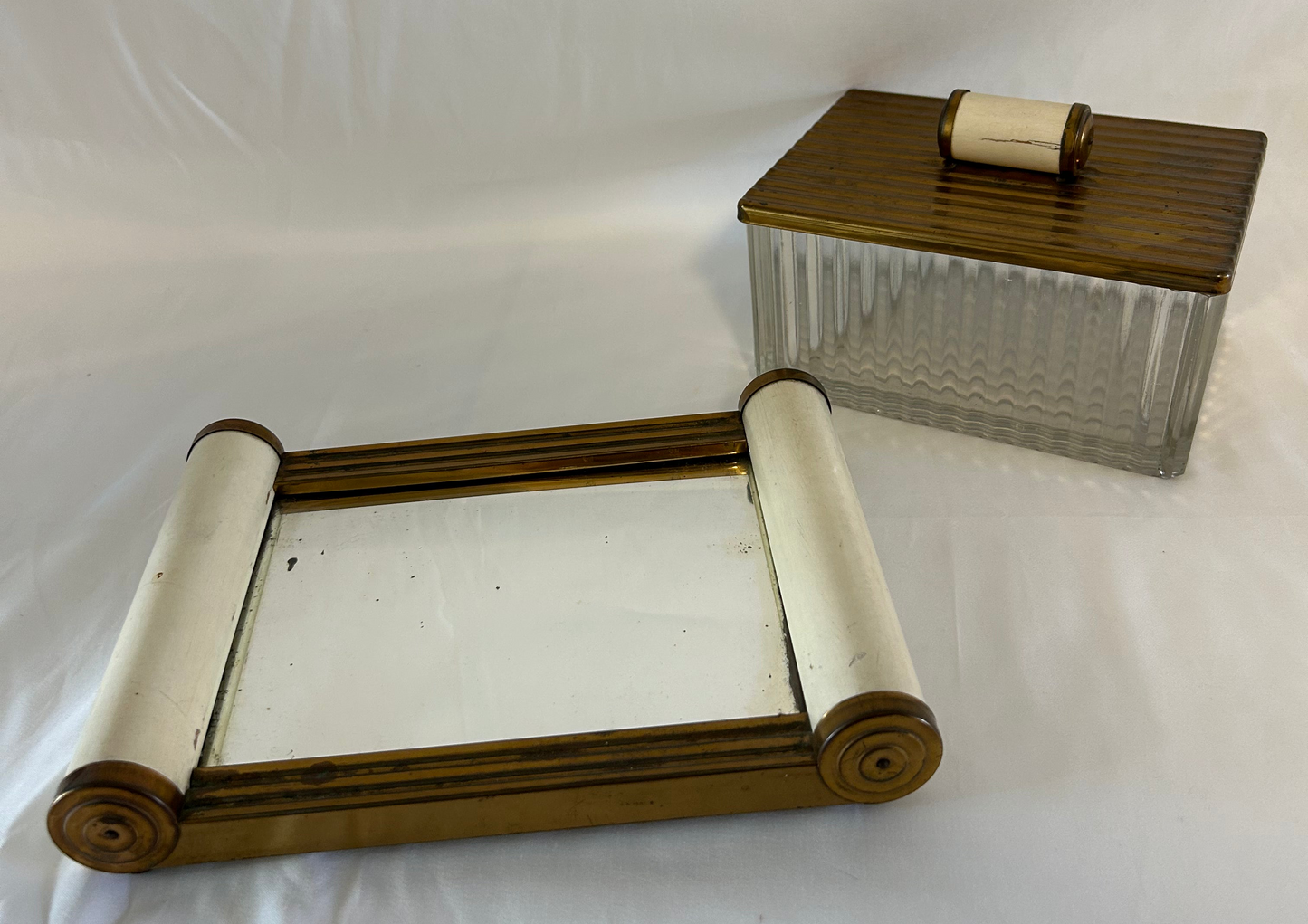 Art Deco French Biscuit Box and Tray