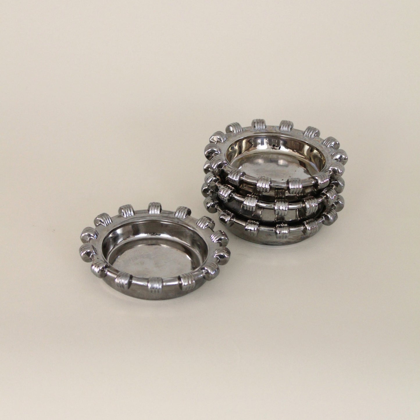 Silver Coasters, set of 4