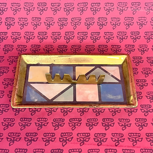 Mid Century Modern Brass Geometric Tray