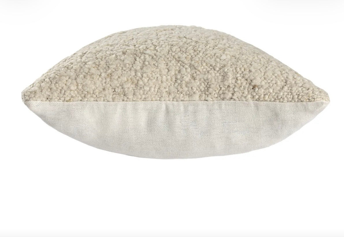 Textured wool throw pillow