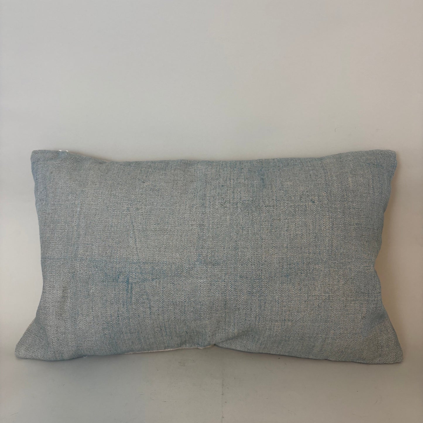 Pale Blue Thick Linen Lumbar Pillow 20"x12"