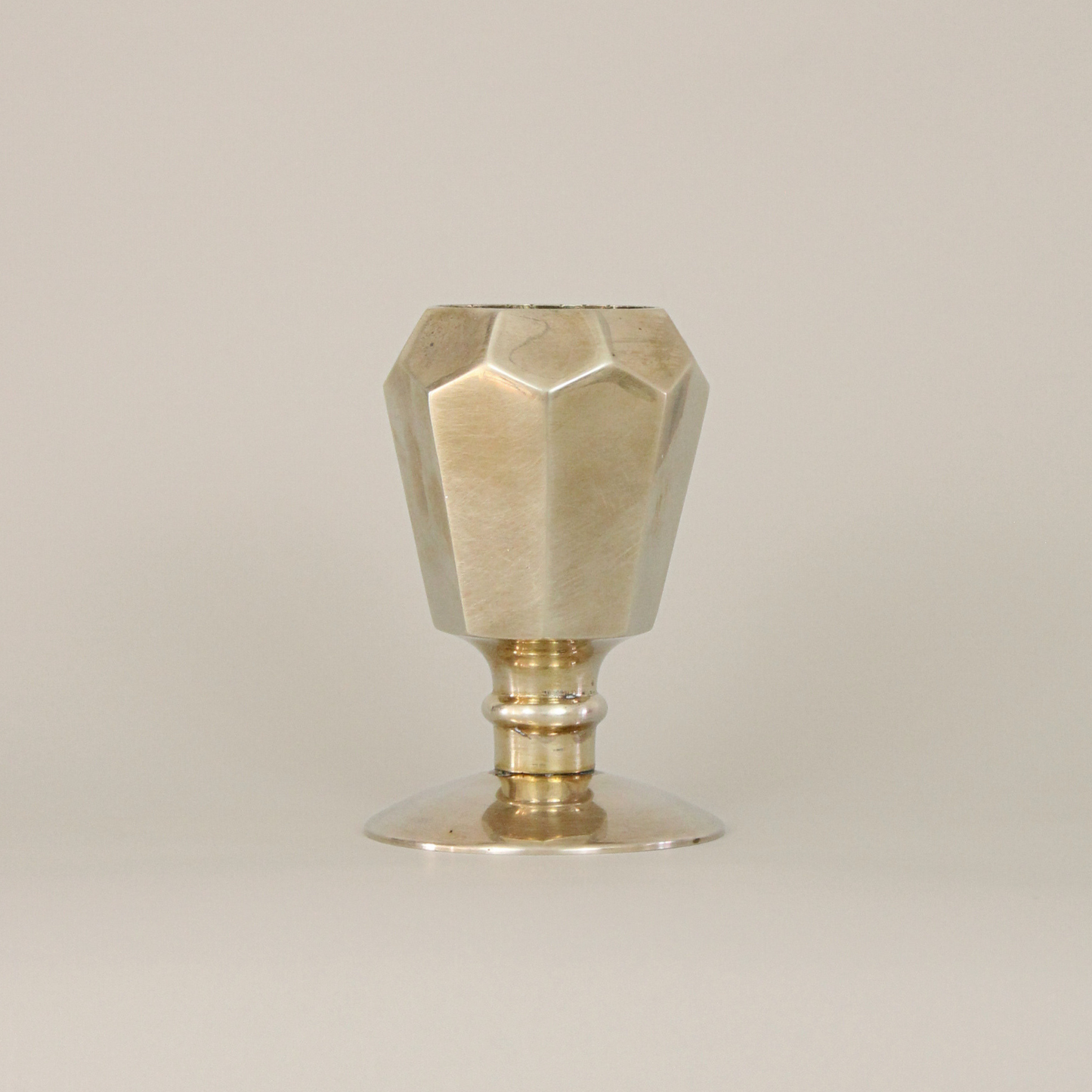 Small Geometric Brass Vase