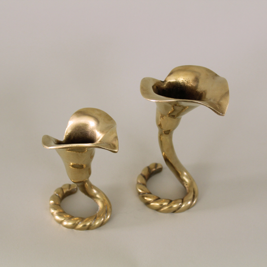 Calla Lily MCM Brass Candle Holder Pair