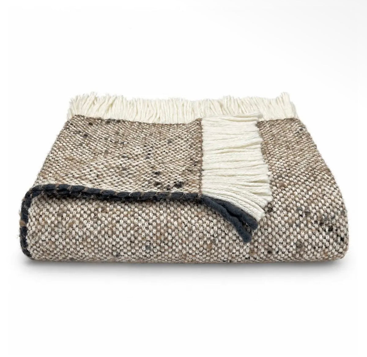 Chunky alpaca wool throw blanket
