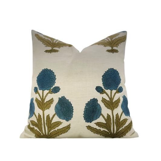 Block print throw pillow 26” “badshah”