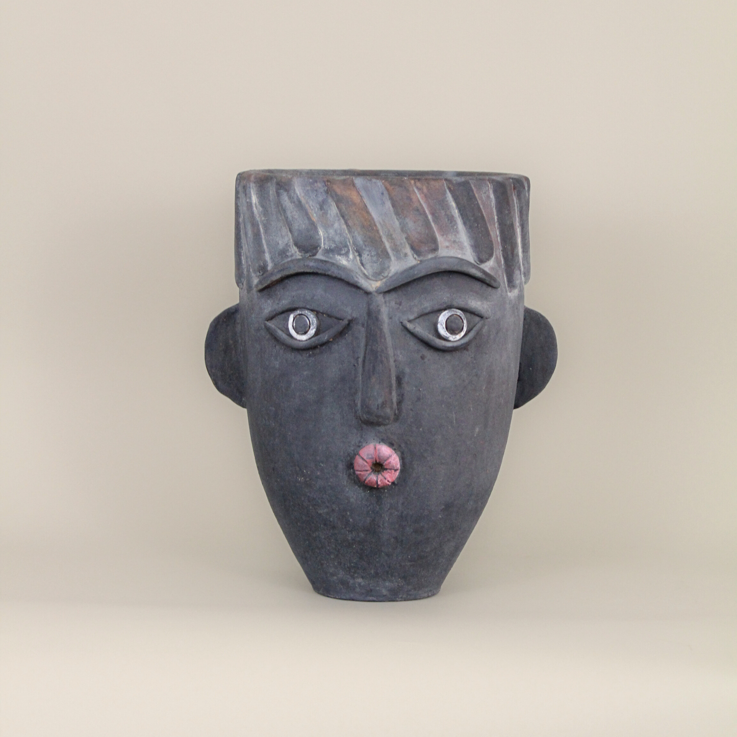 Rare Vintage Mexican Folk Art Head Planter