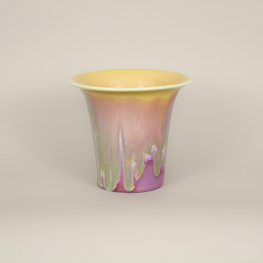 Vintage Pink & Yellow Hand-Glazed Pottery