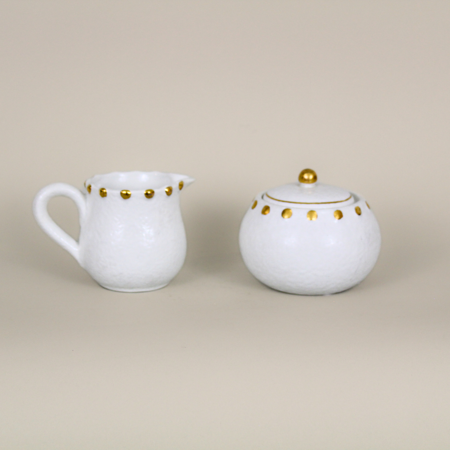 Italian Ceramic Sugar & Creamer, Set of 2