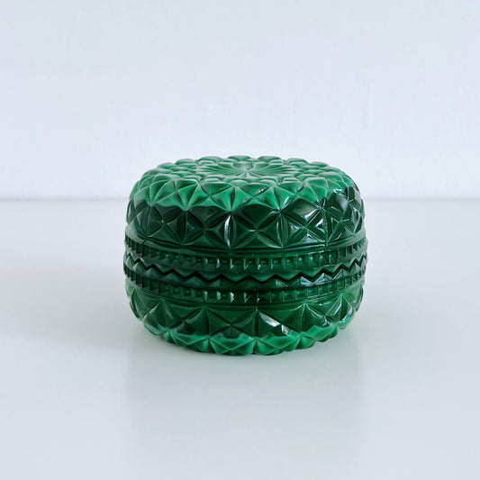 Vintage Bohemian Malachite Glass Vessel