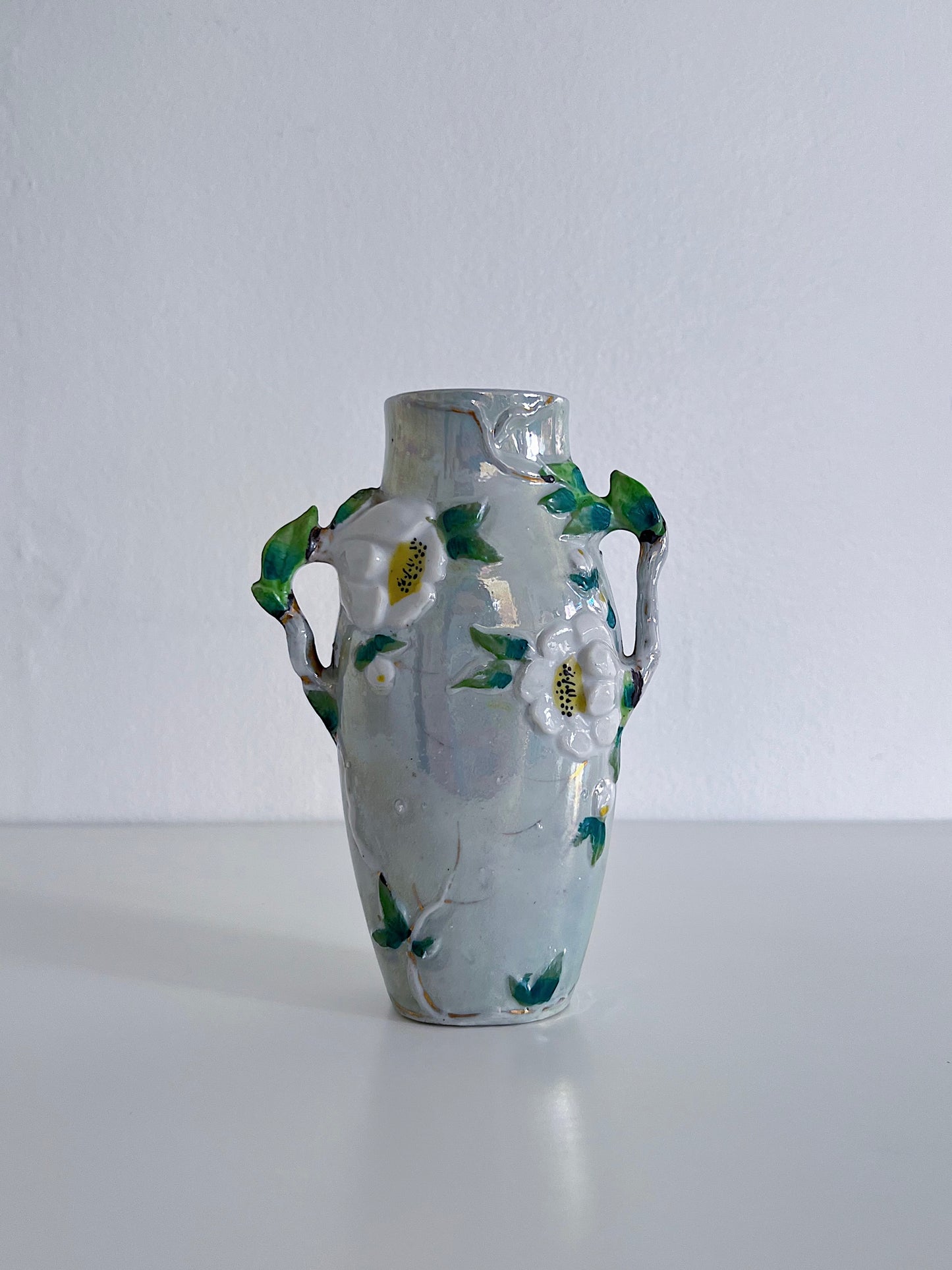 Vintage Japanese Hand-Painted Lusterware Vase