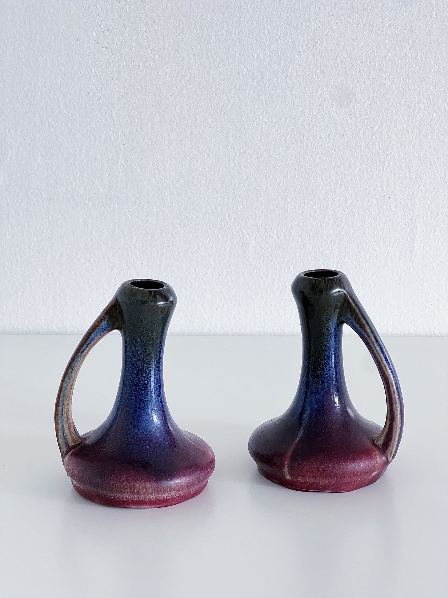 Vintage Fulper art pottery candlesticks