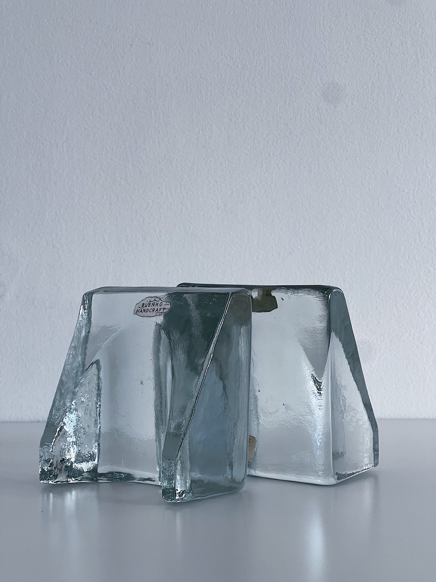 Blenko Glass Bookends, Set of 2