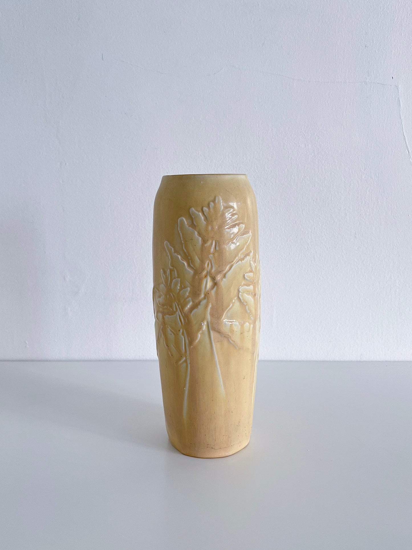 Tall Vintage Art Deco Yellow Vase