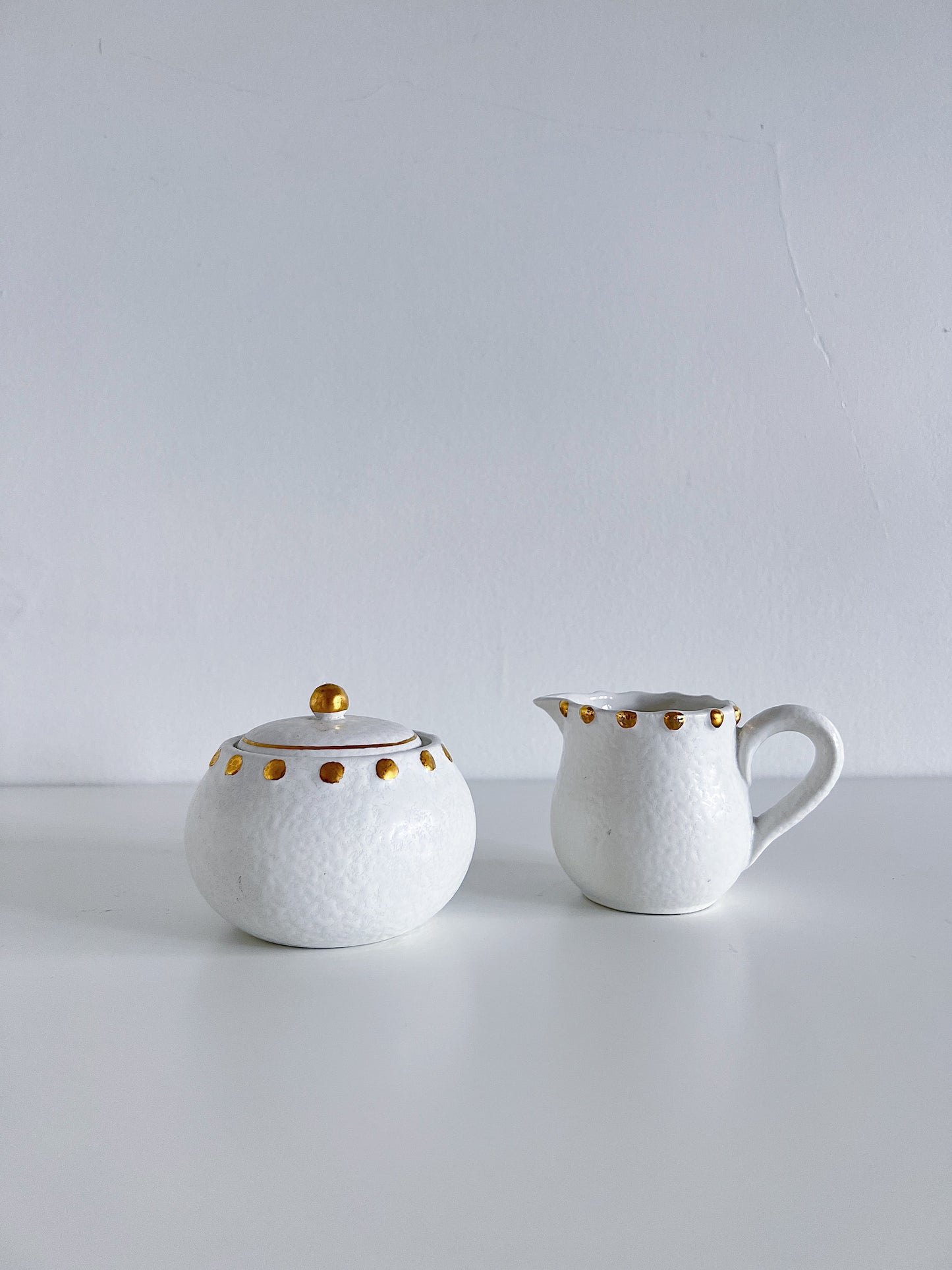 Italian Ceramic Sugar & Creamer, Set of 2