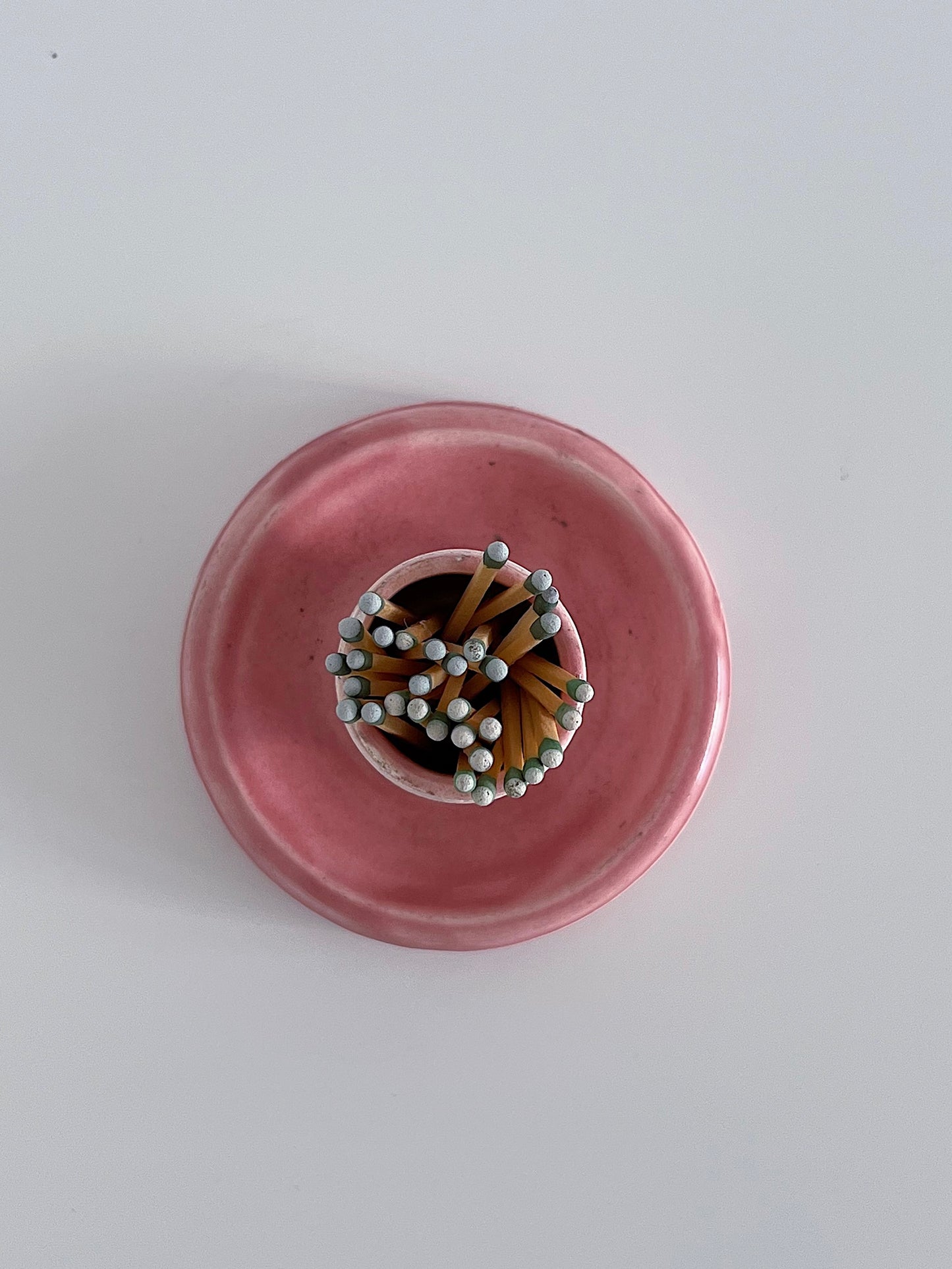 Vintage Pink Ceramic Match Striker