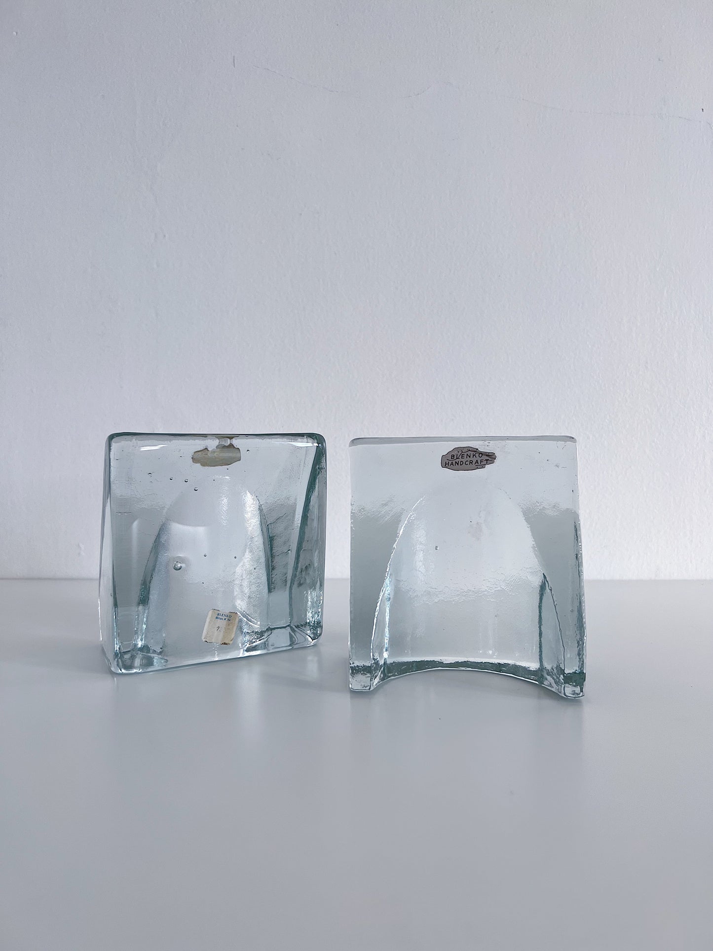 Blenko Glass Bookends, Set of 2