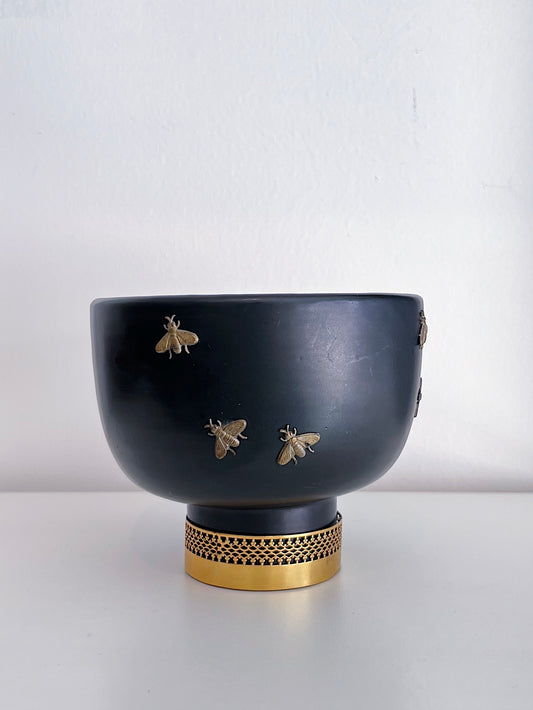 Mid-Century Bitossi Attributed Brass Bee Bowl