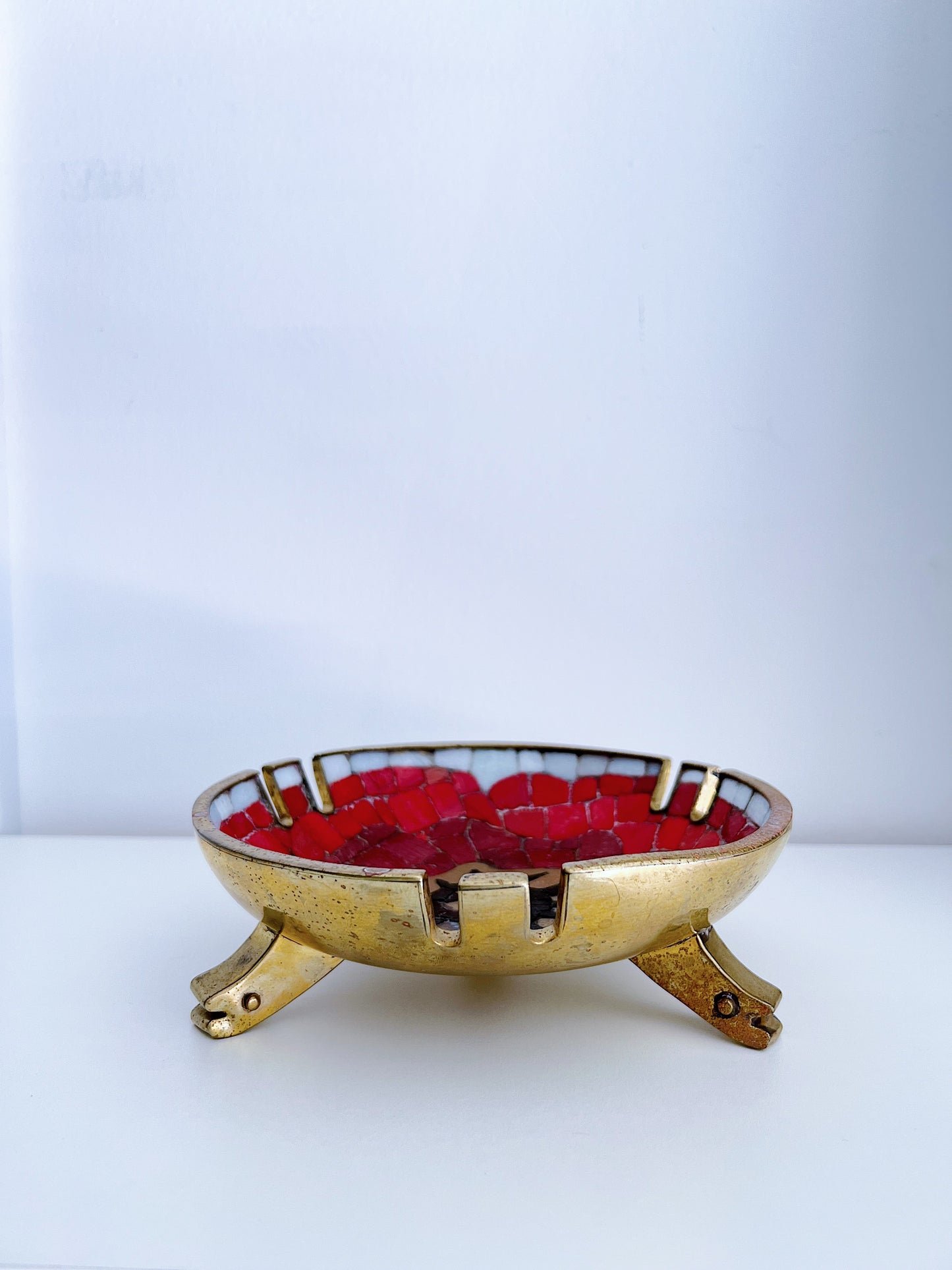 Salvador Teran Red and Brass Bowl