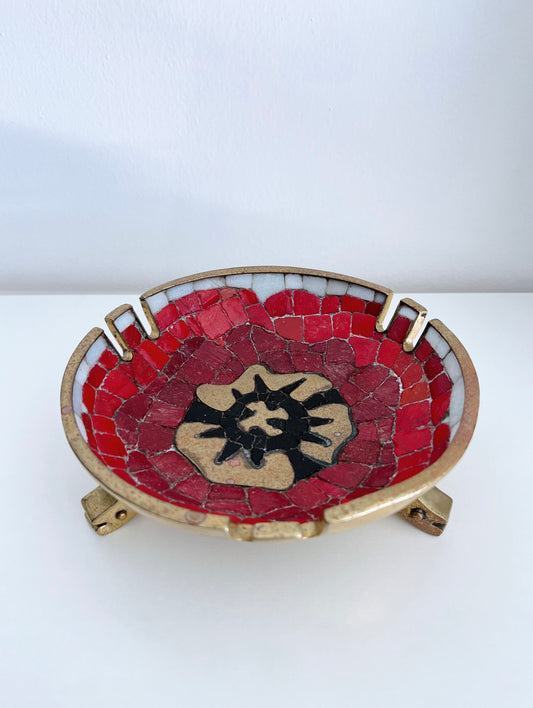 Salvador Teran Red and Brass Bowl