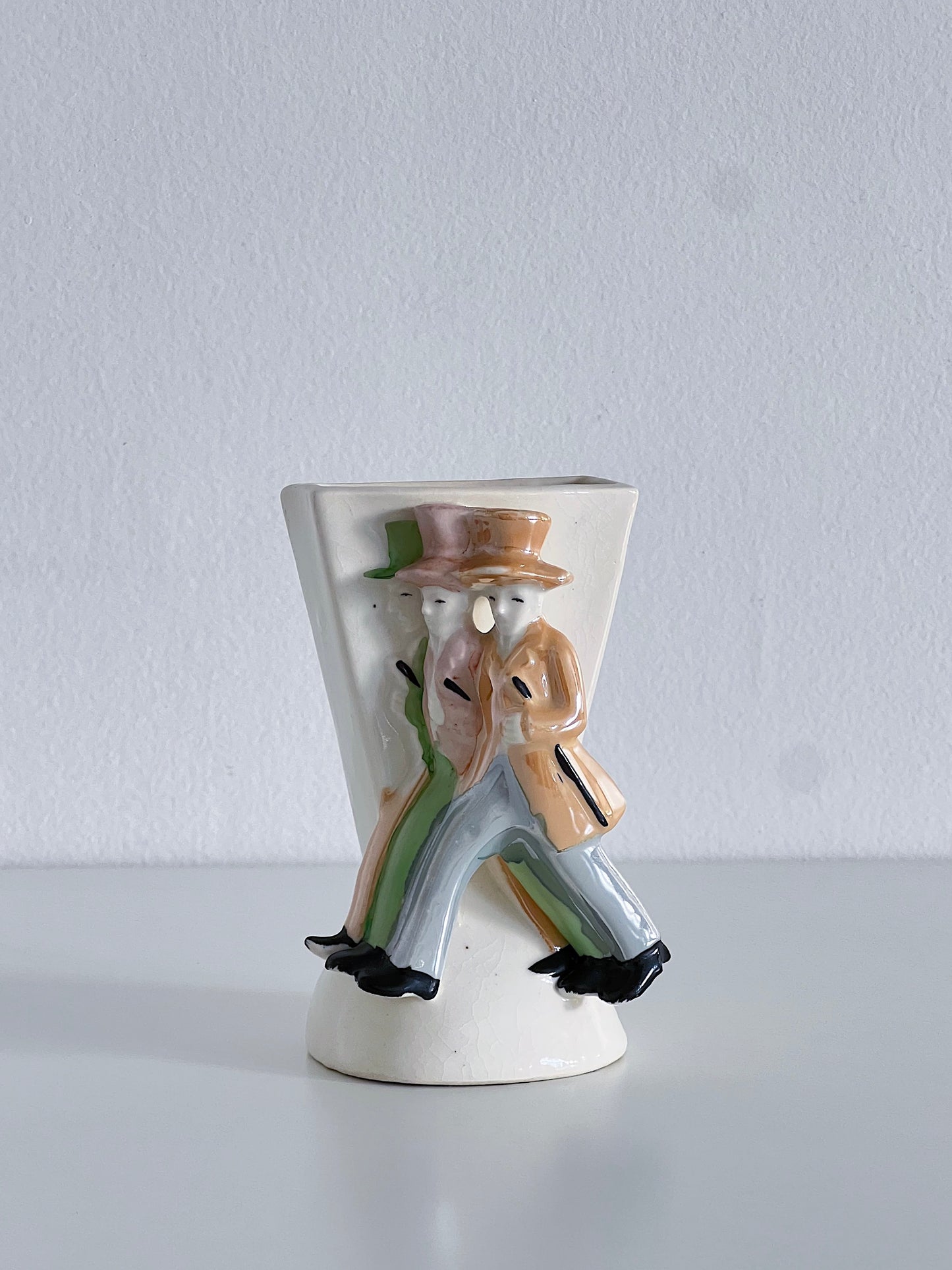 Vintage Ceramic 3D Ladies & Gents Bud Vases, Set of 2